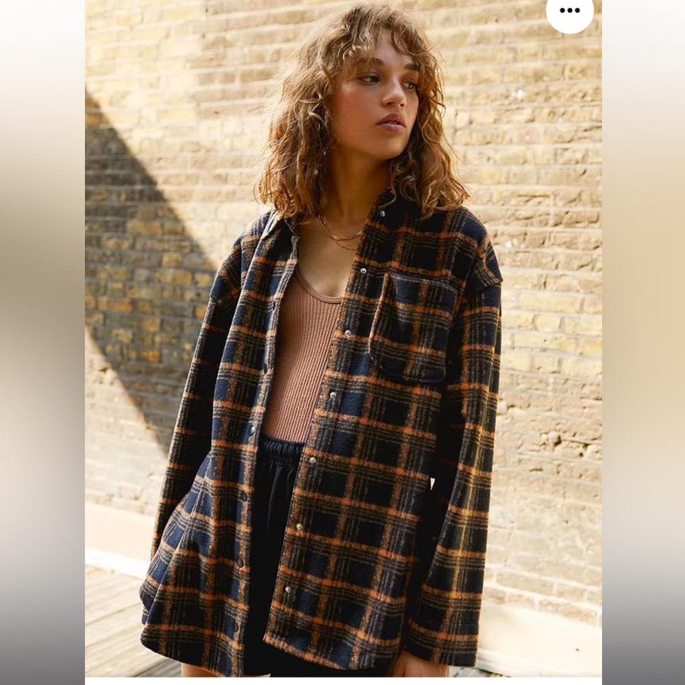 BDG Cosy Check Work Shirt Jacket